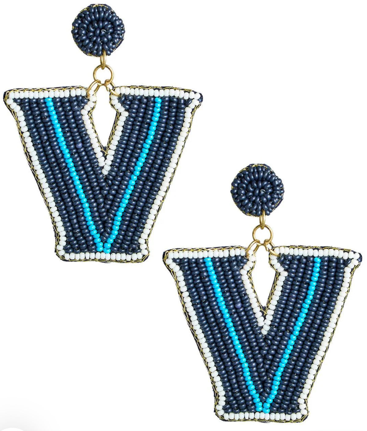 V for Villanova Earrings by Lisi Lerch