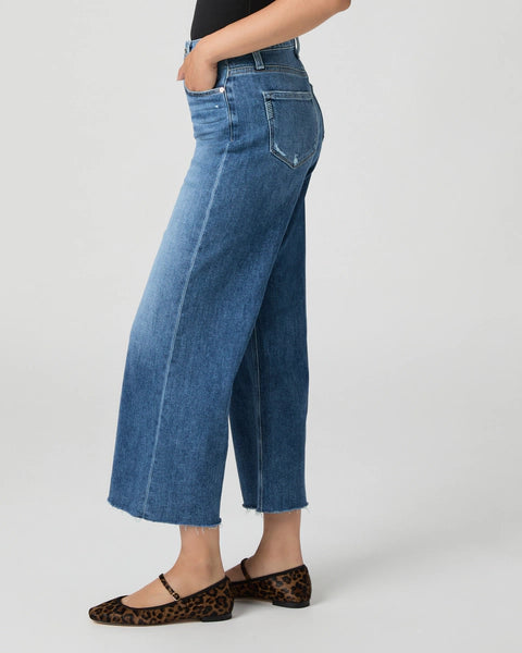 Anessa Petite Ankle Wide Leg in Rock Show Distressed by Paige