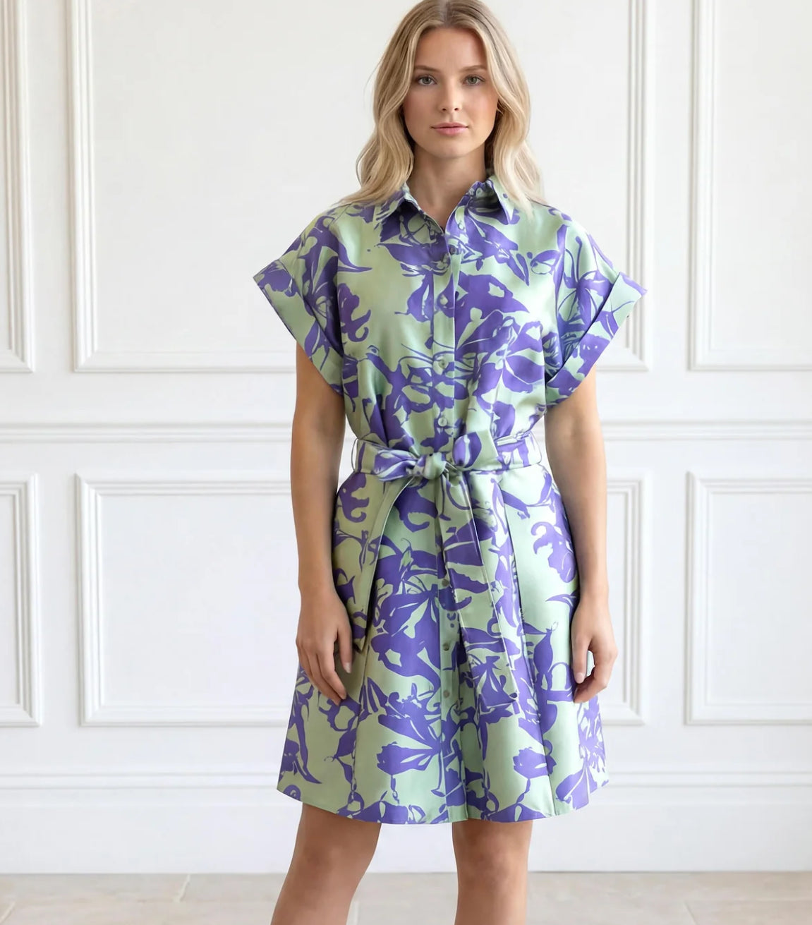Chantal Short Dress in Honeydew by Finley