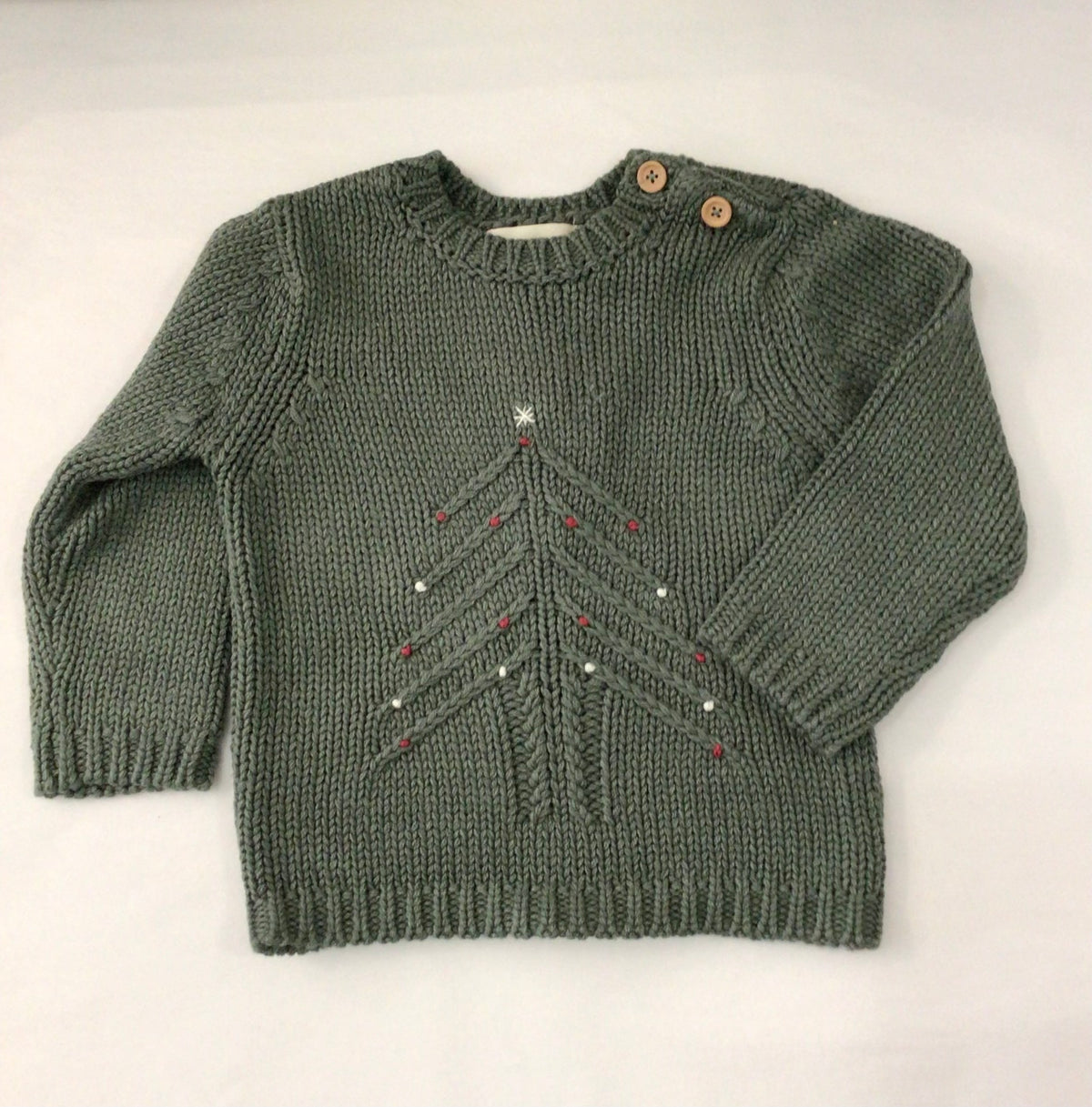 Green Christmas Tree Pullover By Elegant Baby