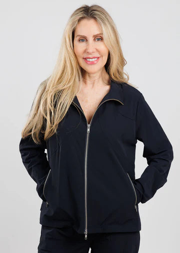 Alex Flounce Back Jacket in Black