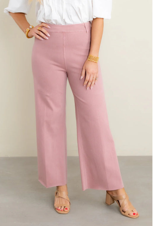 Erin Wide Leg Pant in Antique Wash Mauve #3209 by Lysse
