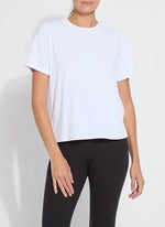 Perfect Box-Cut Tee in White by Lysse (3583)