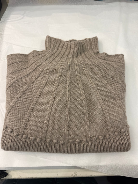 100% Merino Liliana Shaker Funnel Neck Sweater in Coconut by Alashan Cashmere