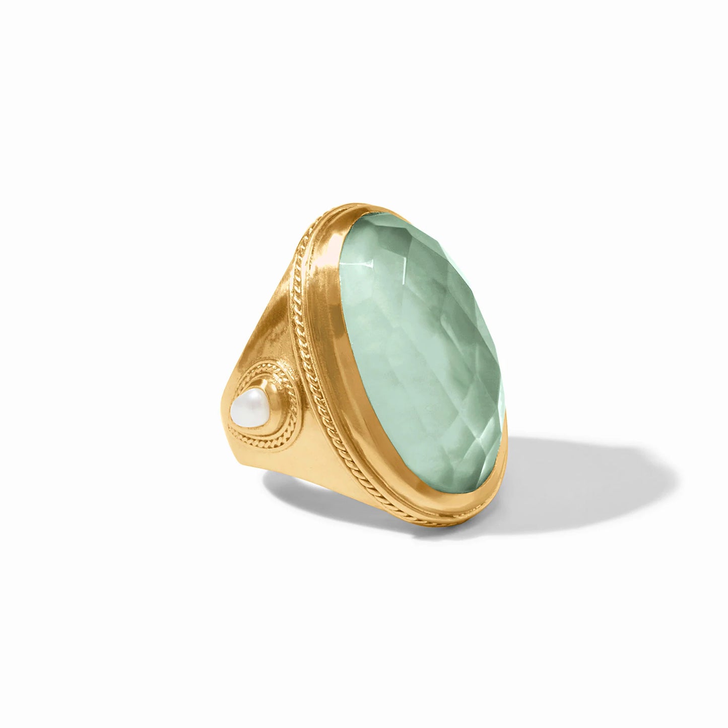 Cannes Statement Ring in Iridescent Aquamarine Blue by Julie Vos