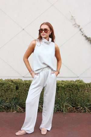 Solid Scuba Pull on Pant in Light Blue by Karlie
