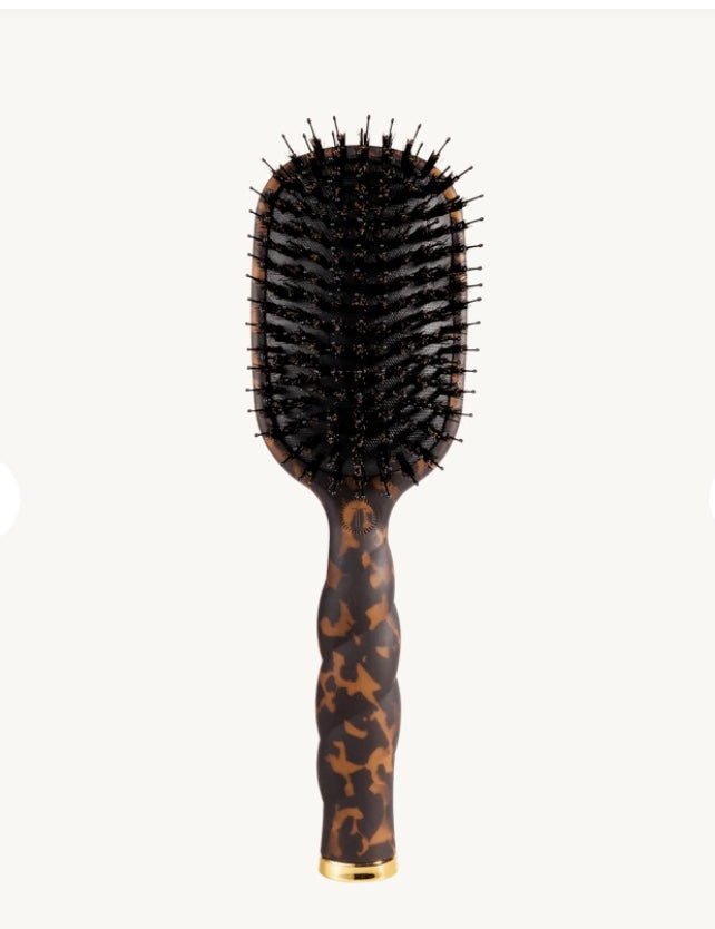 Boar Bristle Hairbrush in Tortoise in Teleties