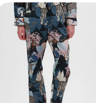Pant in Snow Leopard Blue by Las Surenas