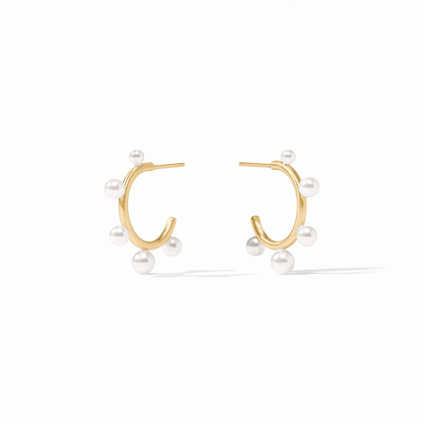 Hydra Stone Hoop in Pearl by Julie  Vos Size Small