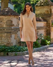 Callie Faux Suede Dress in Camel by Jude Connally