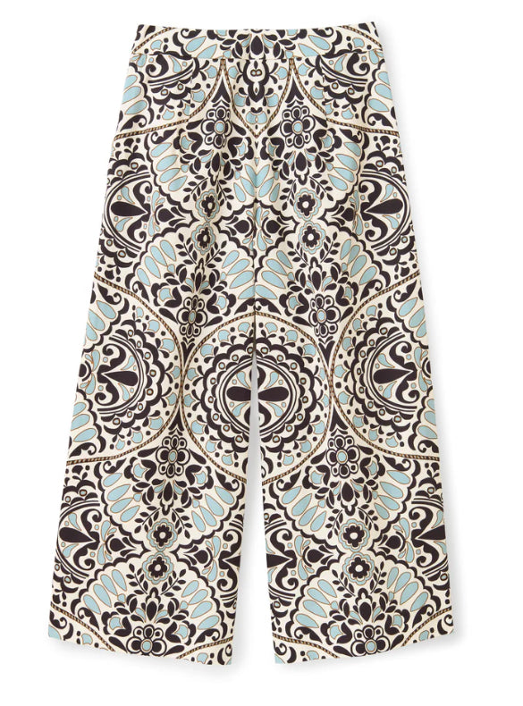Salida Culotte Pants in Floral Medallion Tidal Pool by Cartolina