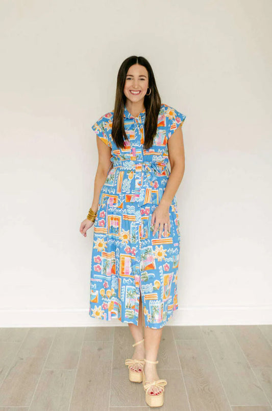 Santorini Pocket Shirt Dress Maxi by Karlie