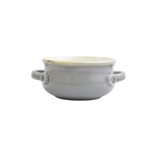 Italian Bakers Small Handled Round Baker in Grey by Vietri