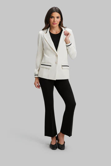 Ella Ankle Crop Flare Pant in Black