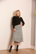 Mabel Mock Neck Cut Out Knit Top in Black by Jessie Liu