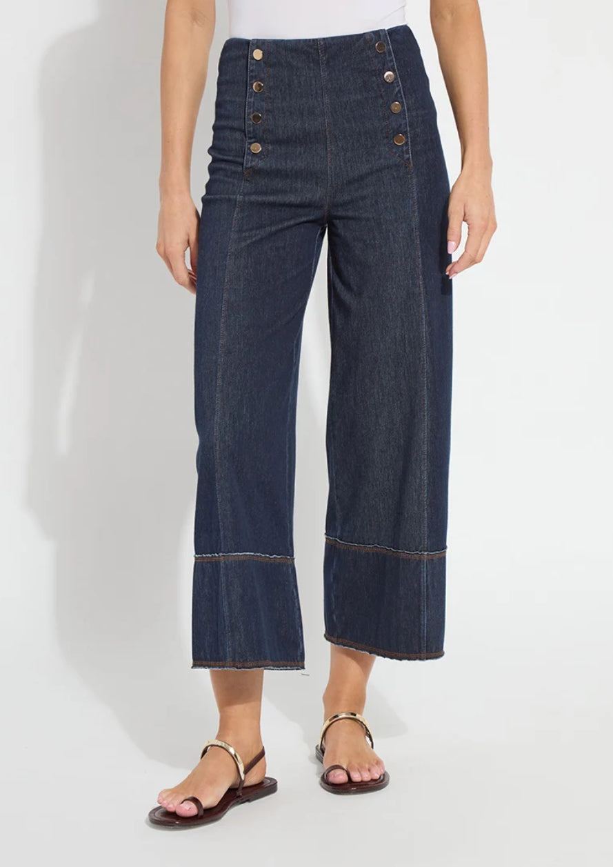 Kia Wide Leg Denim Pant in Indigo by Lysse (3917)