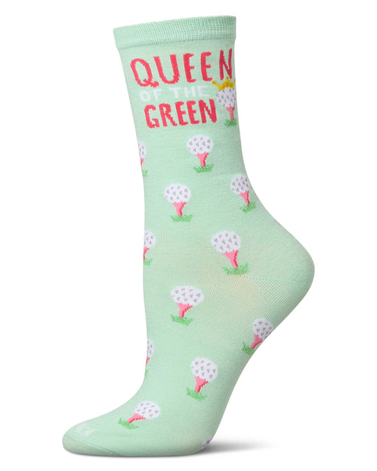Queen of the Green Bamboo Crew Socks in Mint by MeMoi