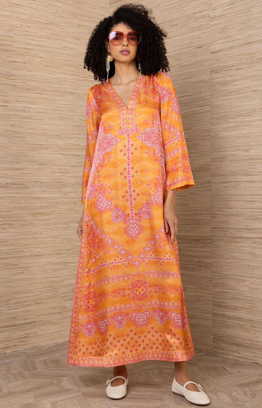 Bridie Charmeuse Dress in Orange by Hale Bob