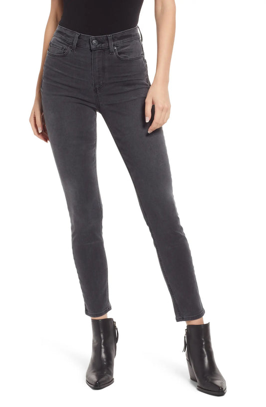 Bombshell High Rise Skinny Jeans in Dark Magnet by Paige Denim